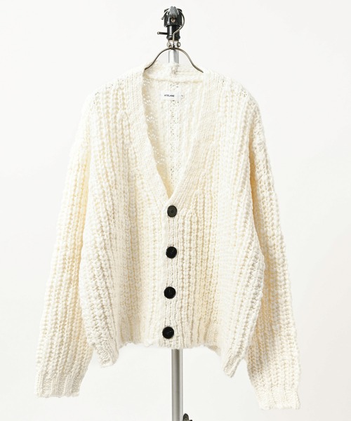 ATELANE Popcorn-knit V-neck cardigan (OFF) 26A-21000