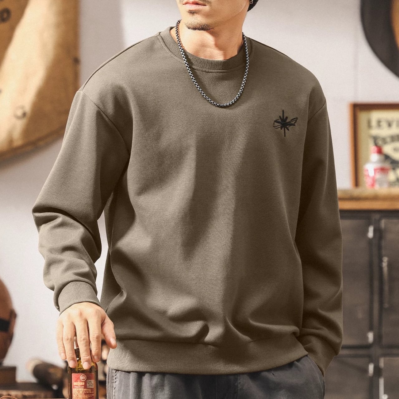 ワンポイント オーバーサイズ スウェット 00609