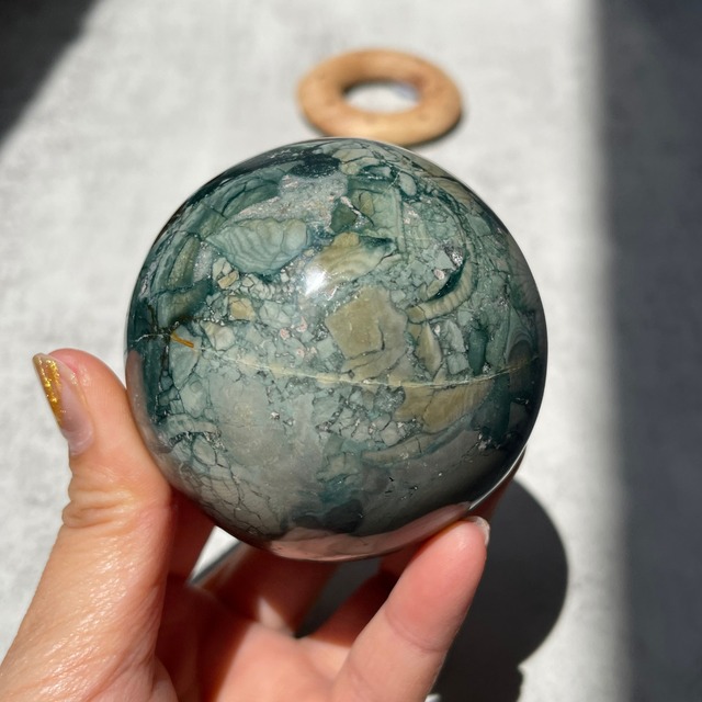 マダガスカル産【オーシャンジャスパー（碧玉）Ocean Jasper】スフィア 丸玉 鉱物 天然石 パワーストーン