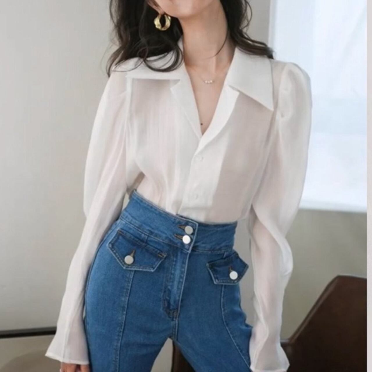 フレンチシック シアーシャツ T084