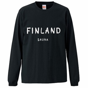 「FINLAND SAUNA UNIVERSITY」長袖Tシャツ BLACK