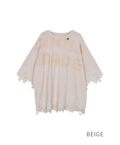 コネクテッドレースルーズTシャツ (BEIGE) CQ-48023