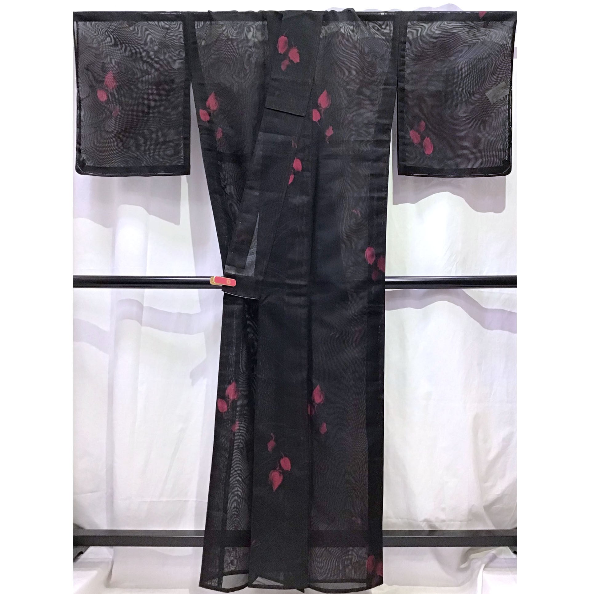 着物・紗・夏用・黒系地・No.200701-1410・梱包サイズ60 | リサイクル