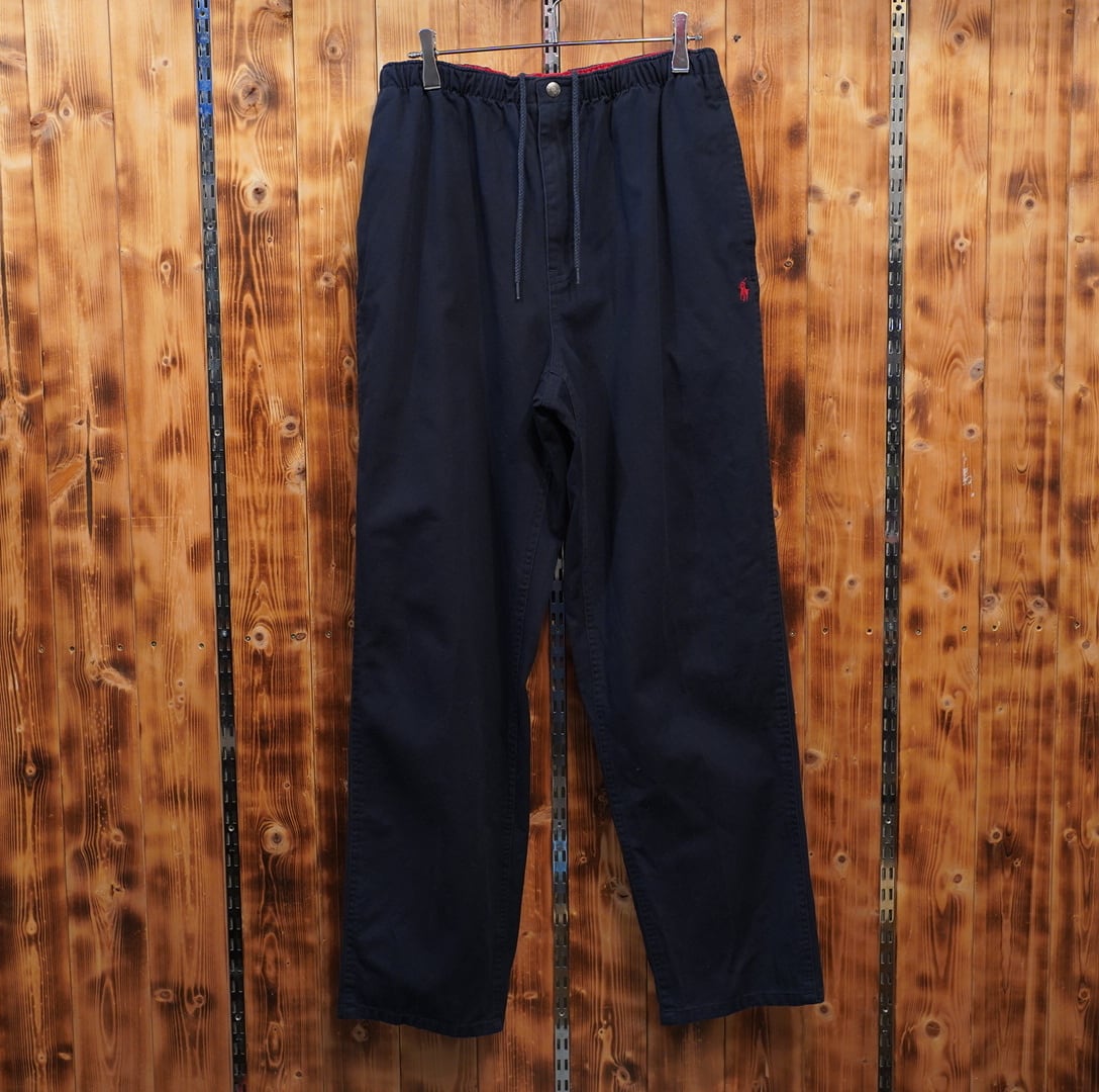 ralphlauren 黒 リネン パンツ W36L30/ラルフローレン ブラック linen