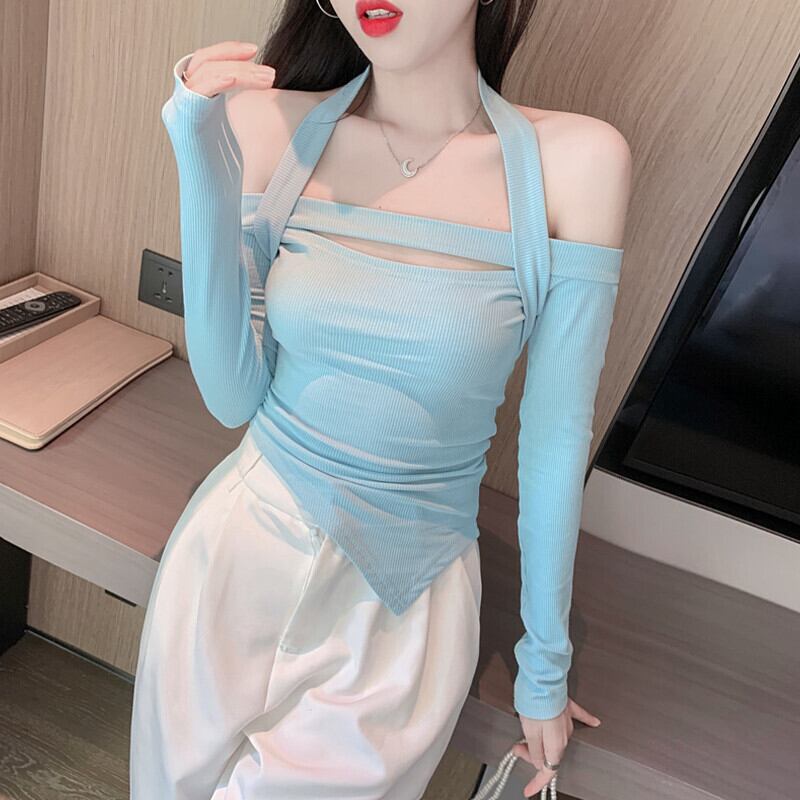 ホルターサマーショートシャツ 薄手 夏物 Tシャツ ガールズファッション59994955536