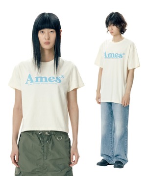 [AMES-WORLDWIDE] BASIC LOGO TEE O IVORY