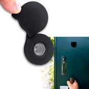 LETLED マグネット式ドアスコープカバー 軽量 消音 かわいいスリムタイプ カンタン取り付け のぞき防止 防犯対策 (黒猫)