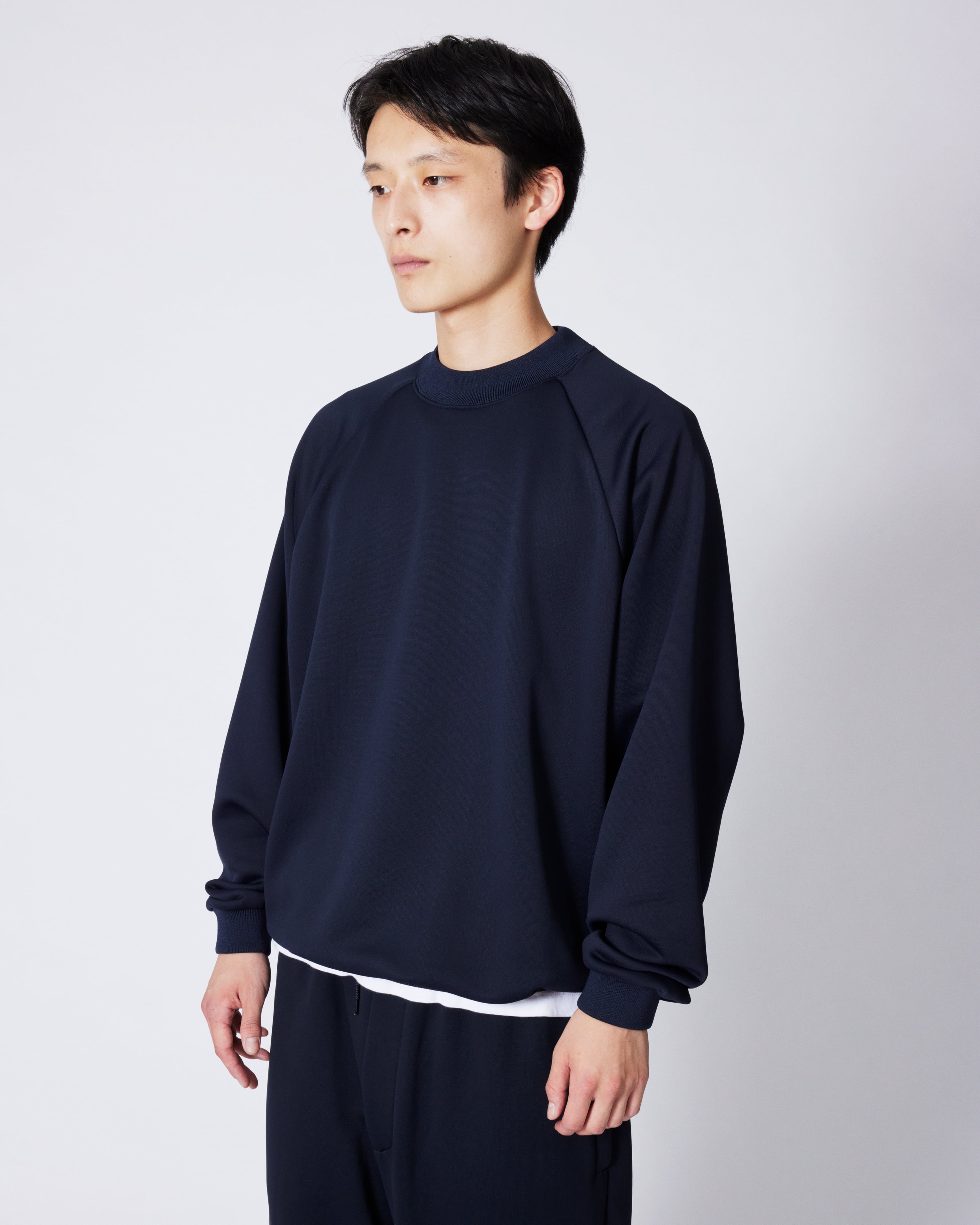 everyone polyester terry crew neck sweatshirt (NAVY) | everyone