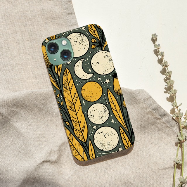 受注生産 iPhoneケース 月相と植物の縦長星図｜天体図 STAR061C
