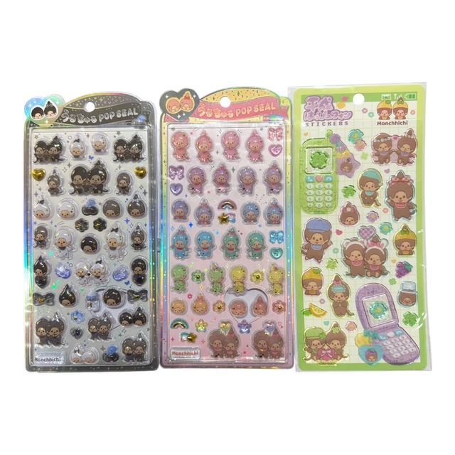 ＜モンチッチ＞うるちゅるポップシール　平成はっぴーフォン3点セット　CRUXクラックス