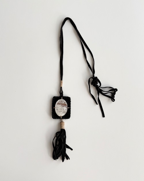 1993. PRADA LEATHER FRINGE NECKLACE