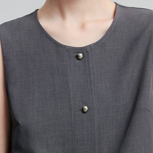 【Set-up】Sleeveless Dark Gray Set Up / ノースリーブ ダークグレー セットアップ