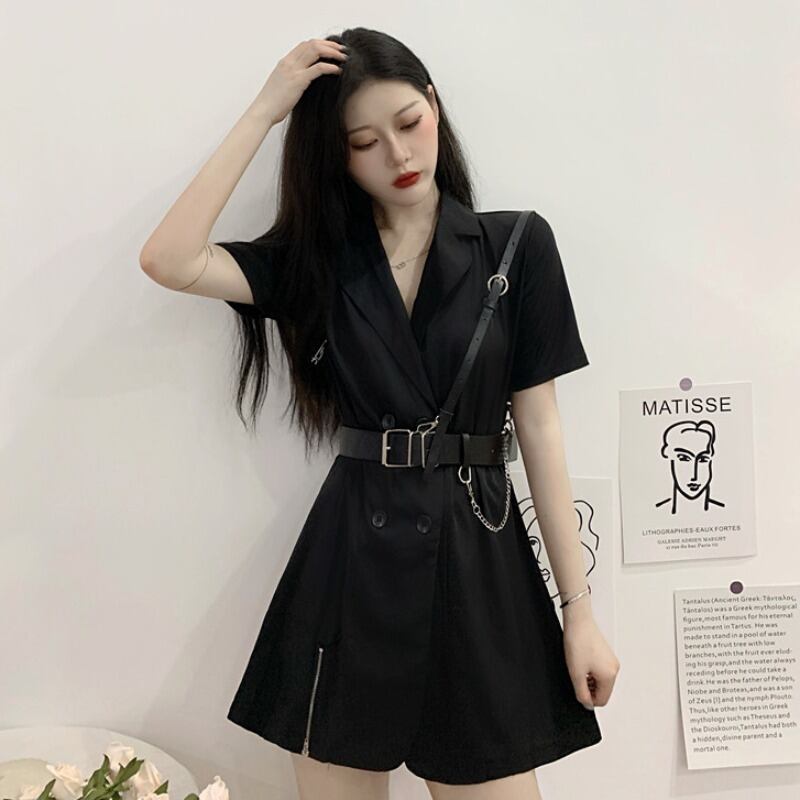 フランスのヘップバーンスタイルのスーツスカート女性の2020年夏の新しいスタイルの半袖ウエストスリミングドレス 1号婦人16131129439