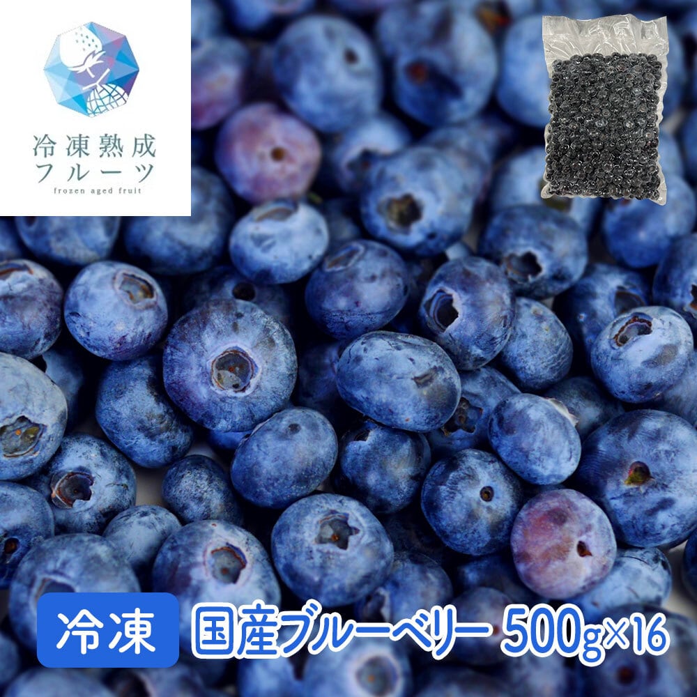 ブルーベリー 8kg (500g×16パック) <冷凍> 業務用 (北海道・沖縄・離島配送不可)【送料無料】