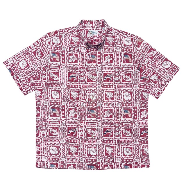 古着 レインスプーナー reyn spooner ボタンダウン アロハシャツ クリーニング済 2012 July 4th 独立記念日モデル メンズL