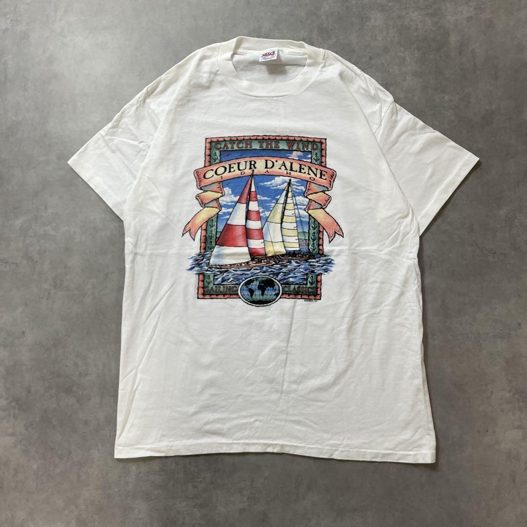 90s USA製 船 ヨット 絵 vintage T-shirts