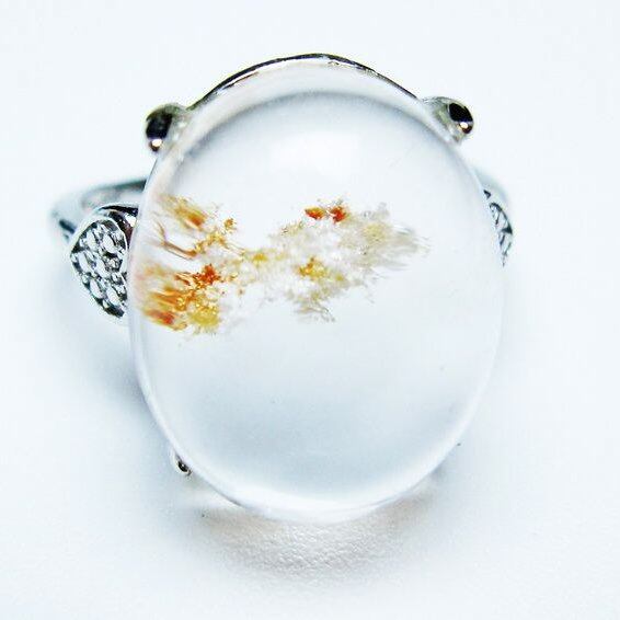 ガーデンクォーツ 指輪 ガーデン水晶 リング フリーサイズ 16号 一点物 メール便可 [M便 1/20] 115-6943