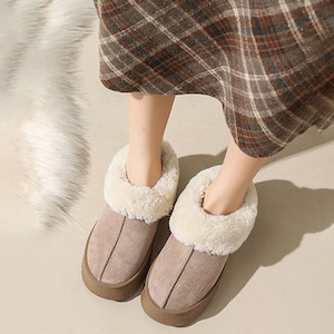 厚底 ムートンブーツ レディース 秋冬 韓国 防寒 保温 暖かい もこもこ 大人 かわいい 履きやすい 裏起毛 フェイクファー きれいめ カジュアル 大人可愛い 大人女子