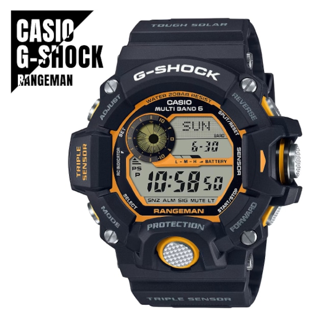 【即納】CASIO カシオ G-SHOCK Gショック RANGEMAN レンジマン タフソーラー 世界6局電波受信 GW-9400Y-1 腕時計 メンズ 海外限定モデル