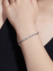 【Ice100】Bezel Tennis Chain Bracelet【Moissanite/3mm】