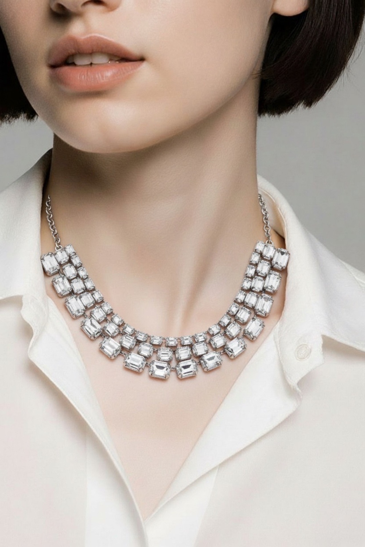 【Rental】3連ビジューネックレス 画像4