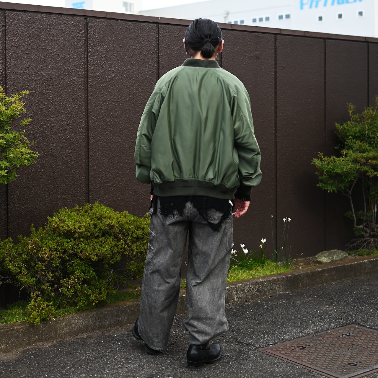Leh(レー)GANKO別注×damage waffle L/S sweater コーディネート