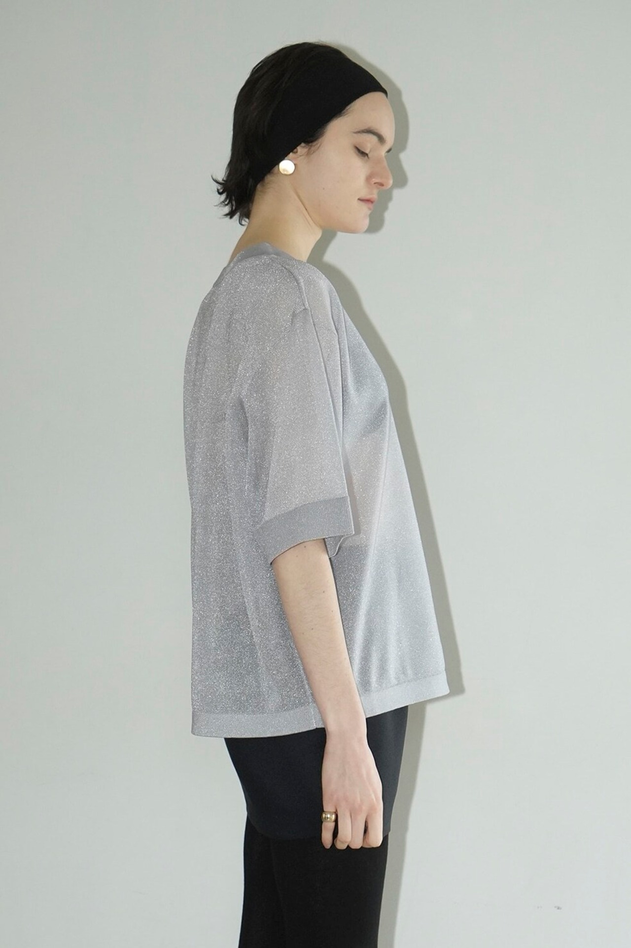 CLANE クラネ　SHEER V NECK KNIT TOPS