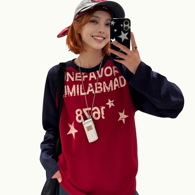 アメリカンプリント 長袖 Tシャツ ◇M0264