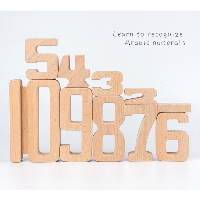 さんすうのおべんきょう つみき ブロック 10ピース Wooden Number Sum Math Blocks