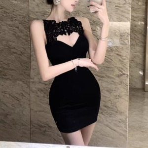 レースネックカットアウトワンピ ・14175