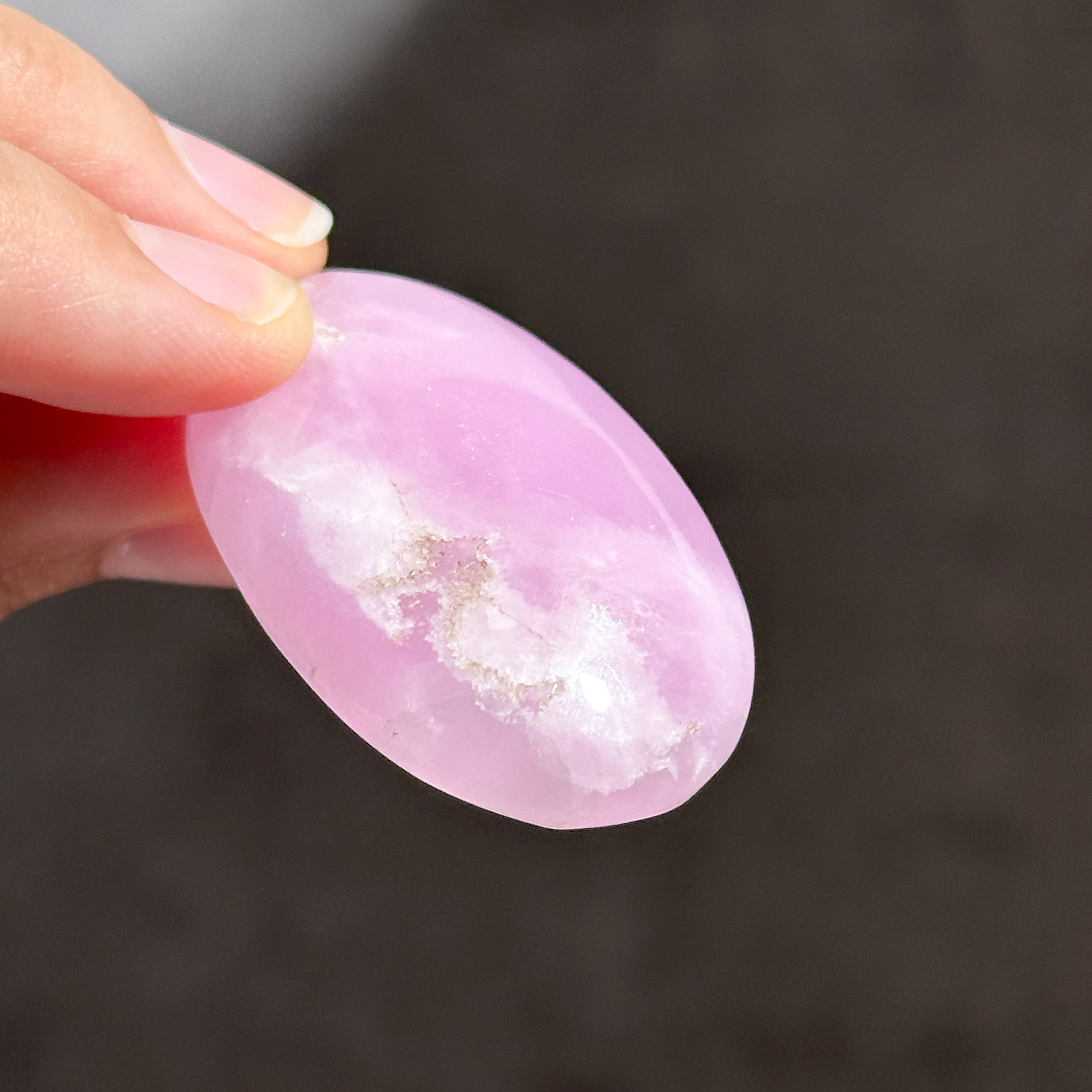 高品質】ピンクアラゴナイト パームストーン 92◇ Pink Aragonite Palm