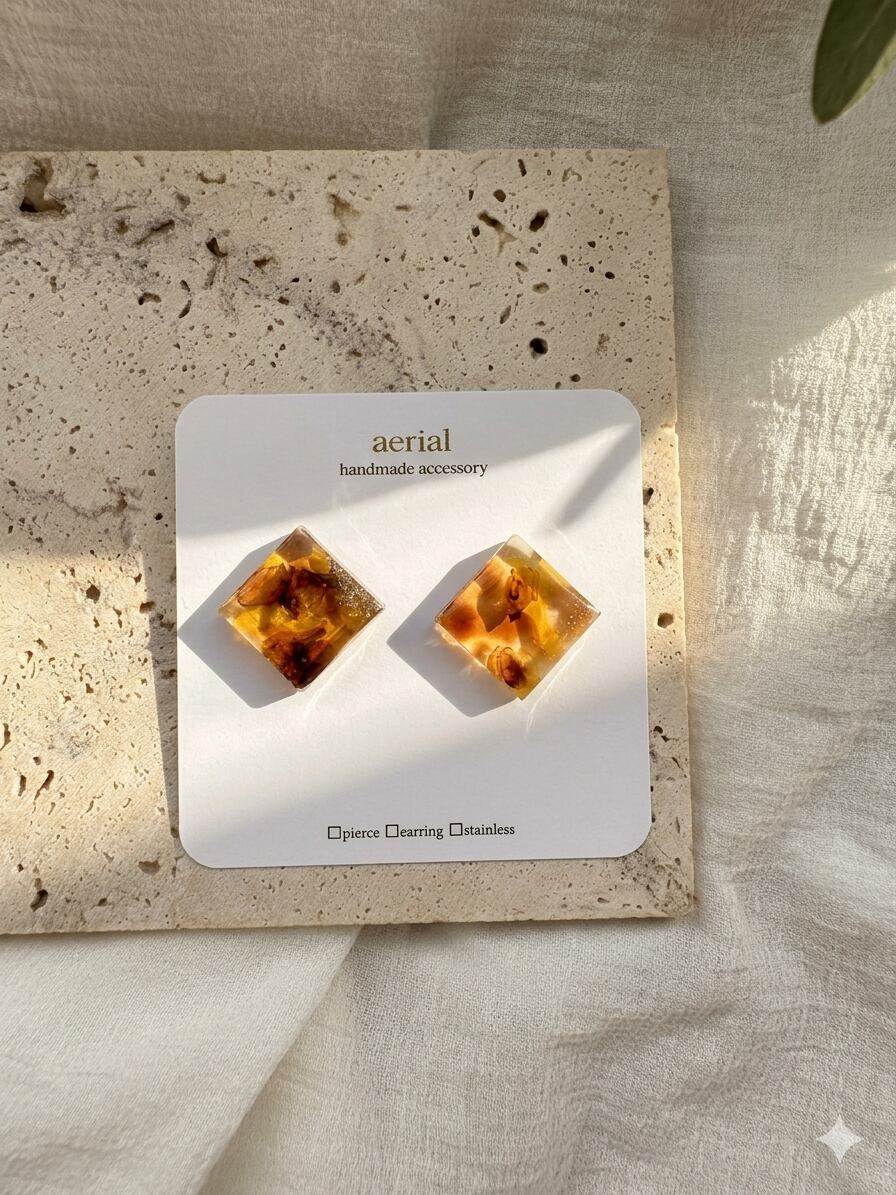 鼈甲|べっこう風ニュアンスピアス / イヤリング