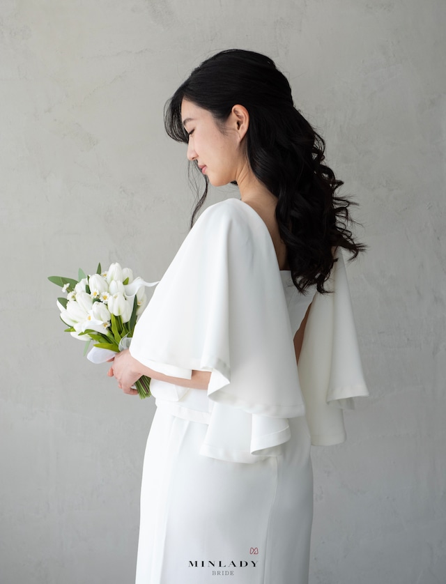 【レンタル】オフショル　袖コンシャス　 ロングドレス　ウェディングドレス