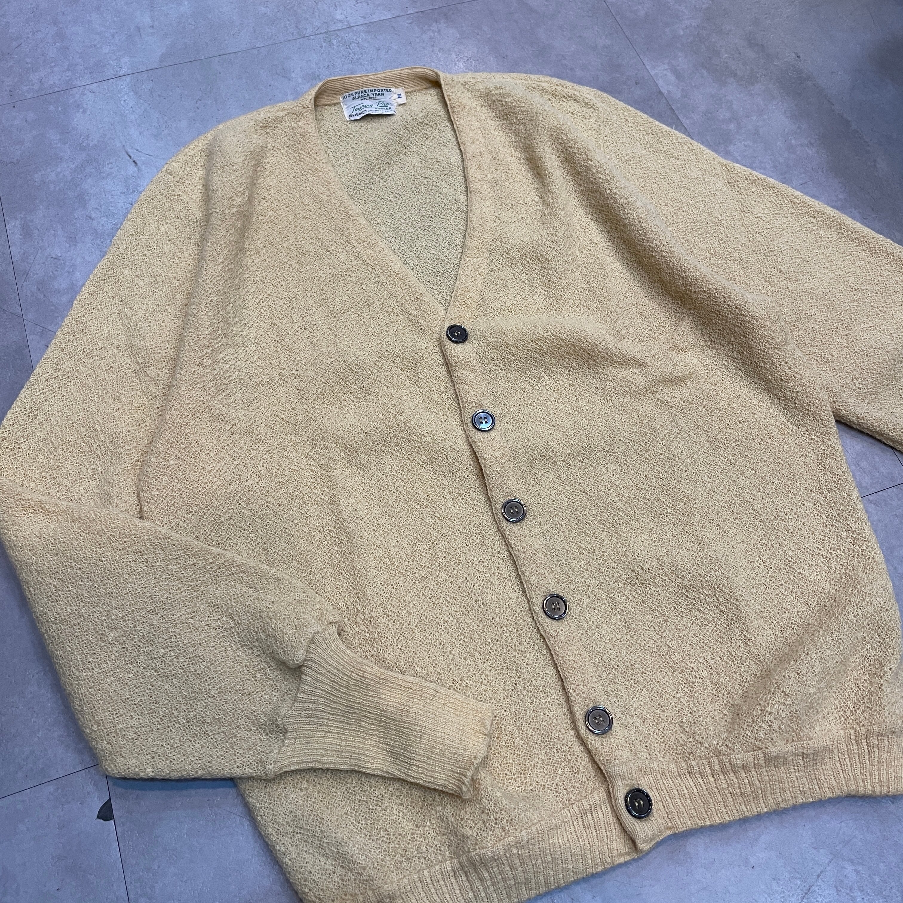 ⊕1960s ALPACA CARDIGAN YELLOW M | safarionline