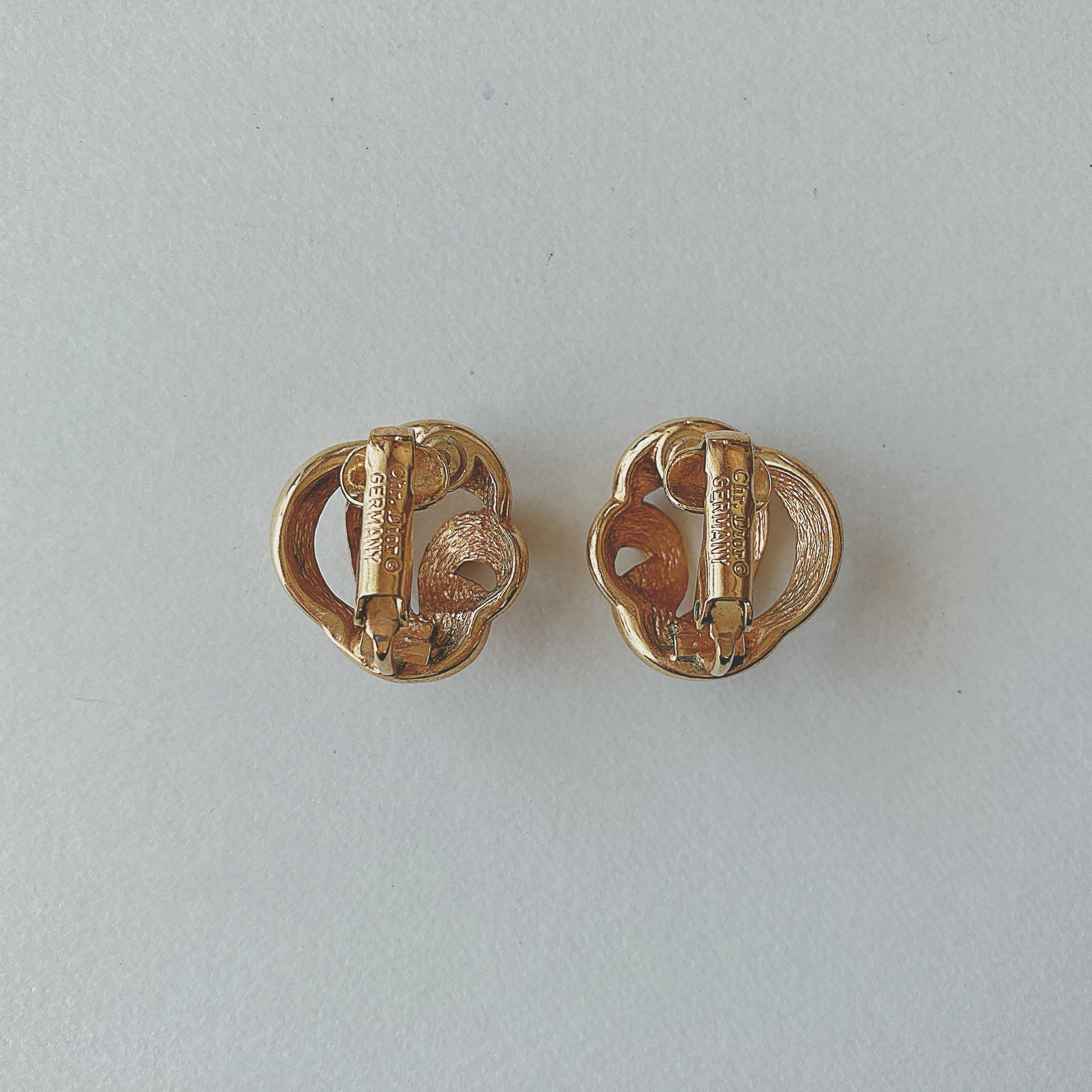 Christian Dior Vintage 70s GERMANY gold tone earrings ヴィンテージ