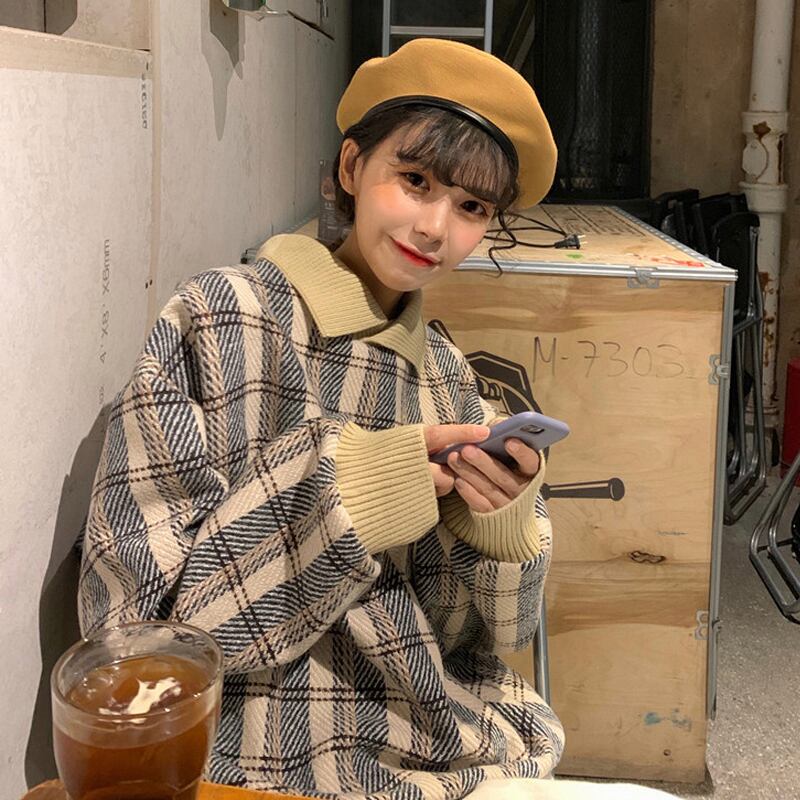 スタイルセーター レディースレッドスタンダードトップス ロング レトロ オータム 秋物 ウィンター 冬物 試着室52697154562