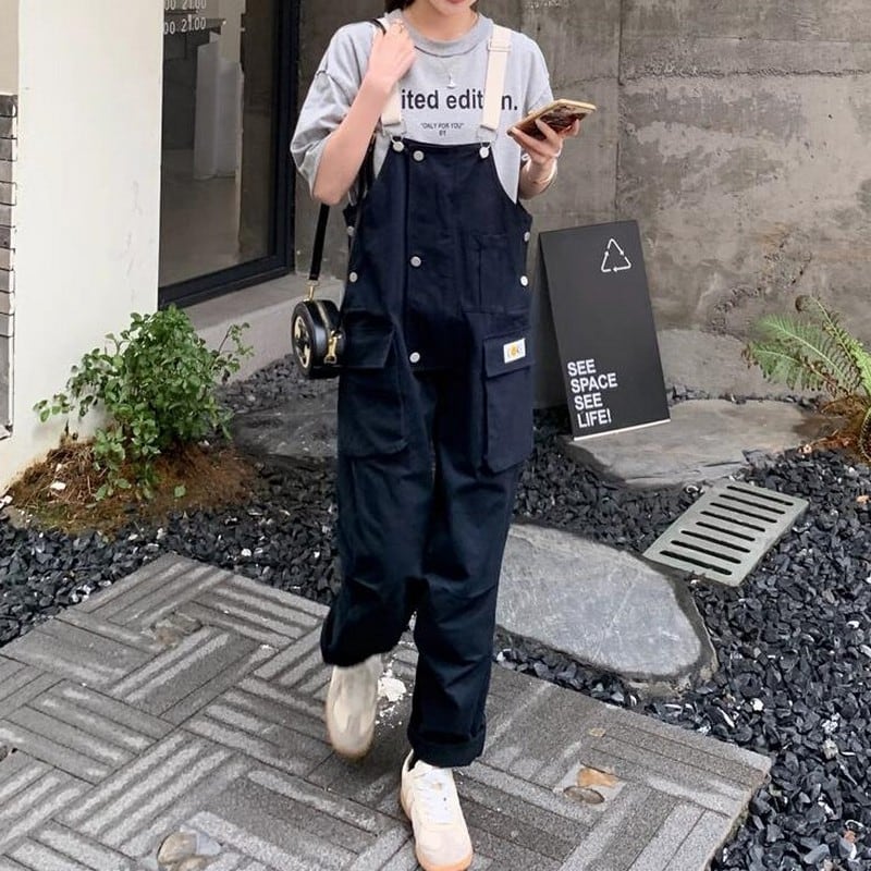 折り返しデザインボタンのオーバーオール K16260