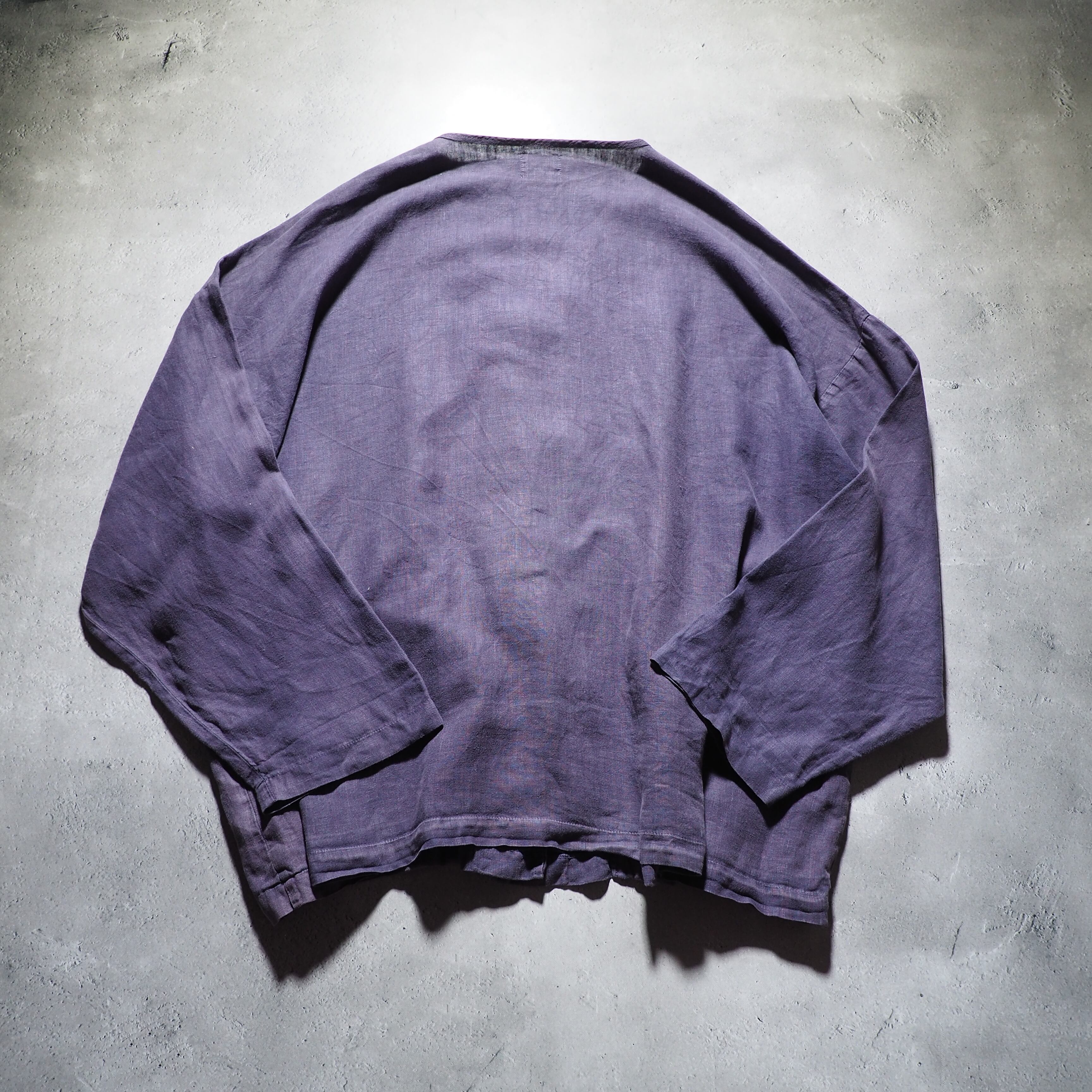1990s Beautiful Light purple color hand dyed loose silhouette linen jacket