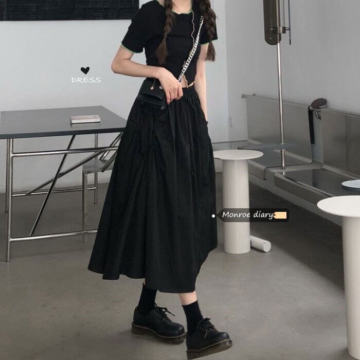 レッドサマーカジュアルTシャツ スカート ストリート 夏物 モンロー20335048889