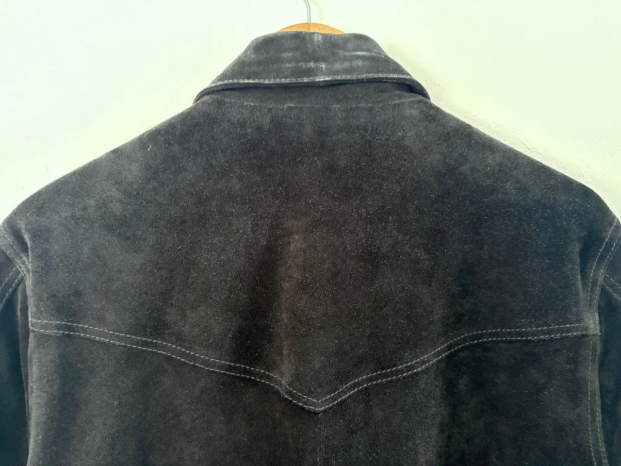 DENHAM CONVOY TRUCKER Suede leather jacket BLACK | AFTER DARK