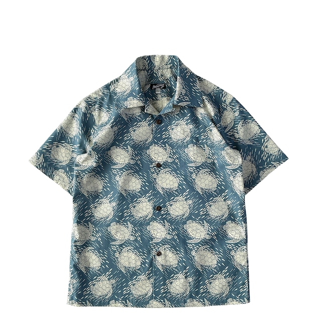 Mountain Lady's & Boy's Aloha shirt  / Honu / Smoke Blue