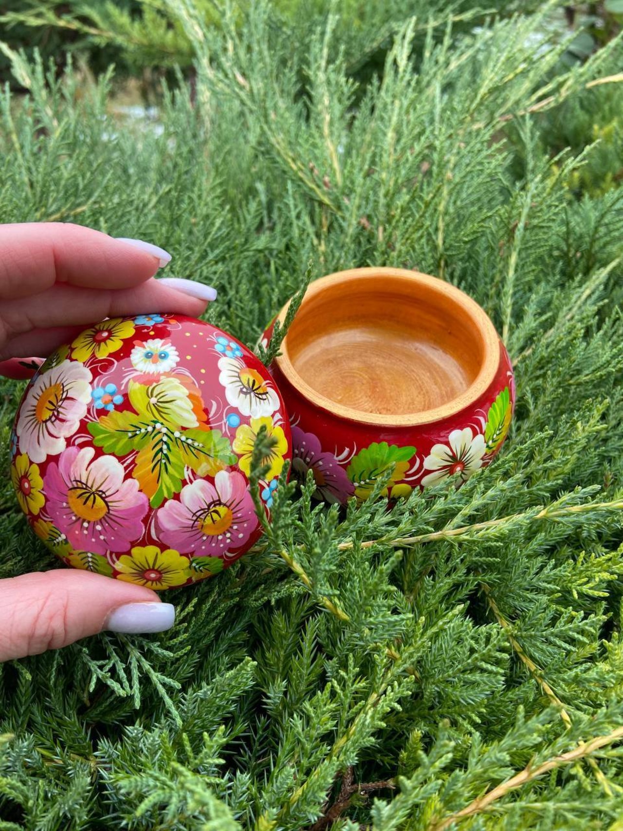 ペトリキウカ塗りのジュエリーボックス（人間国宝ホメンコ作）ウクライナ製 - 8