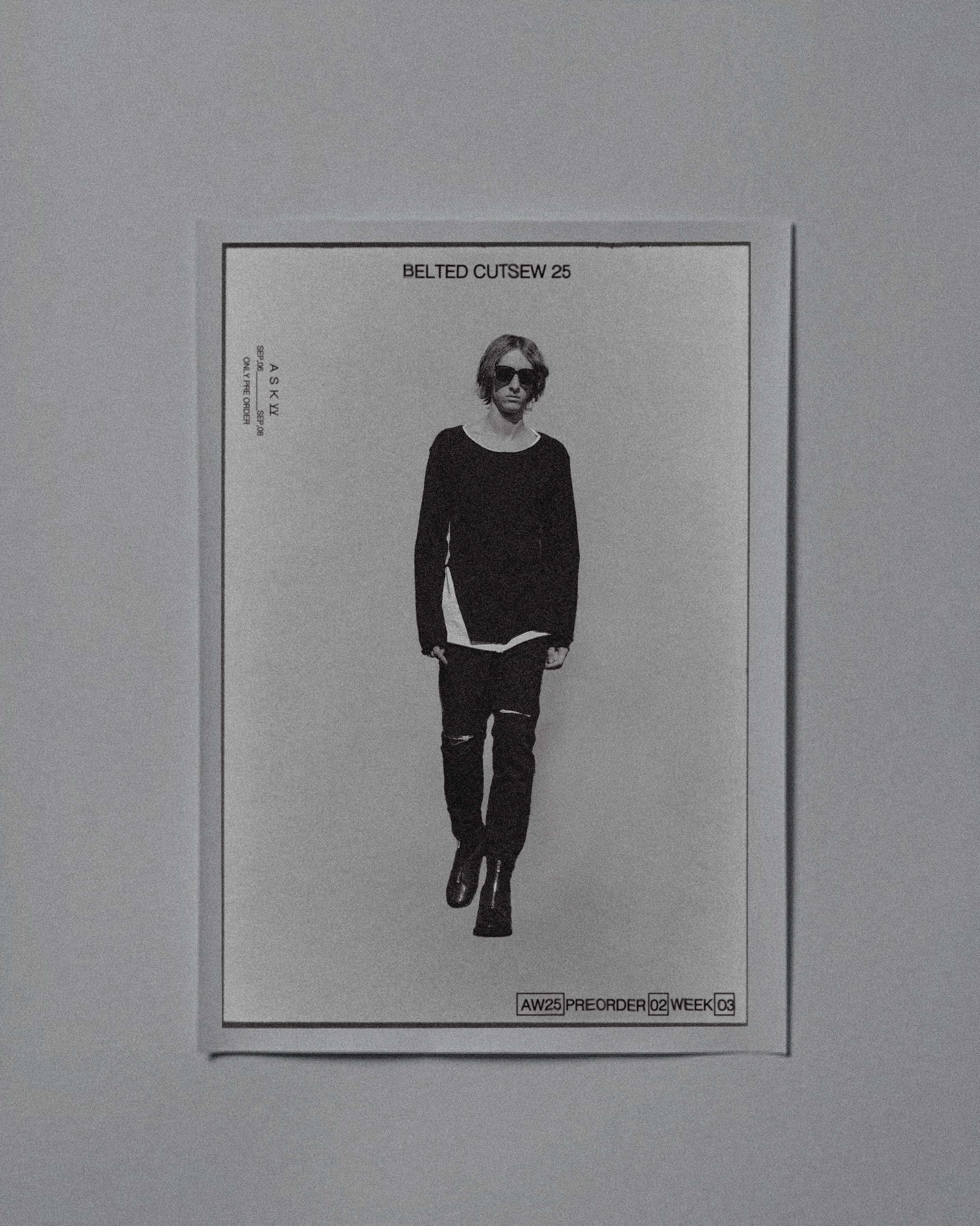 完全受注再販 ASKYY / BELTED SWEAT / BLKWHT | ASKYY TOKYO