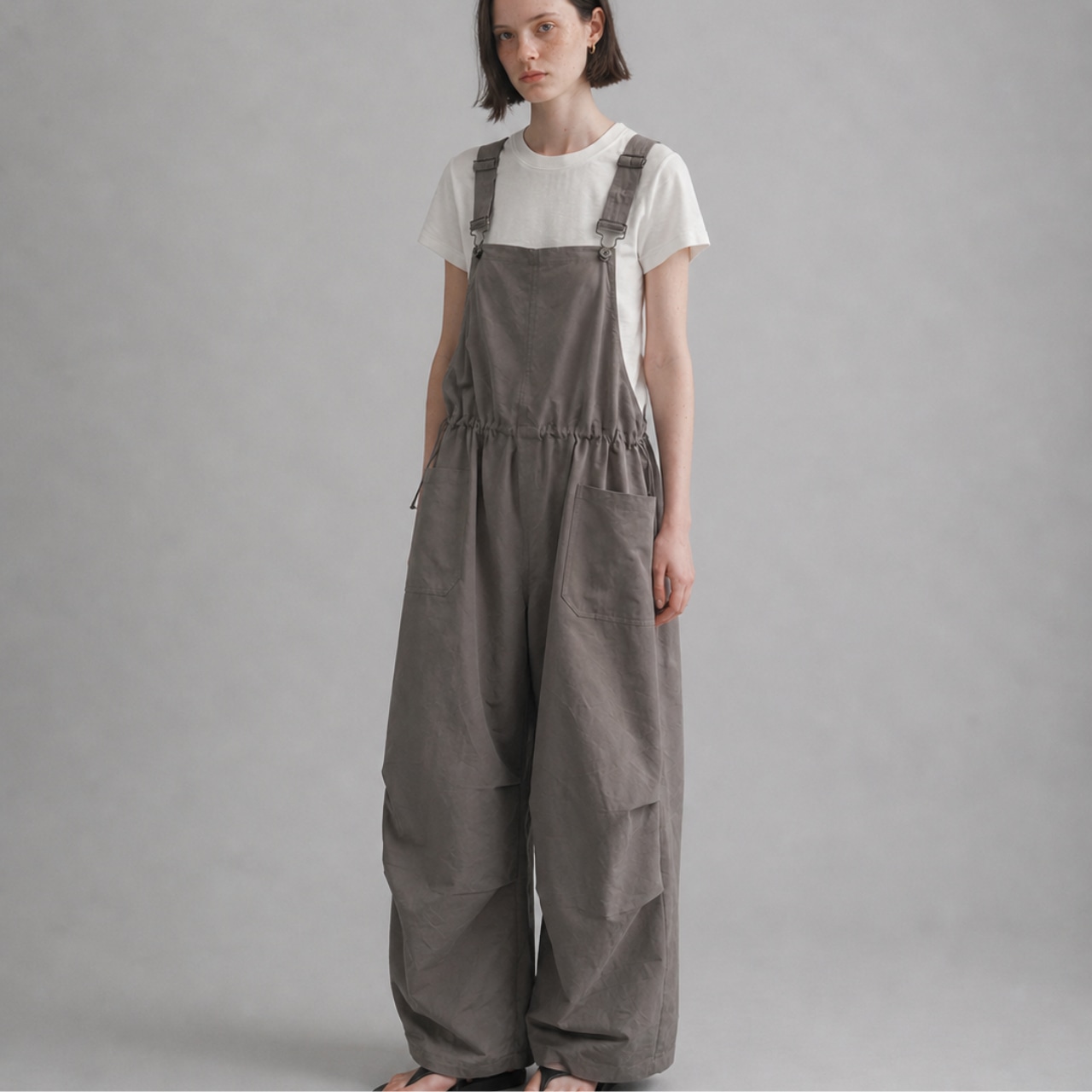 strap relaxed fit wide silhouette overall  T4566