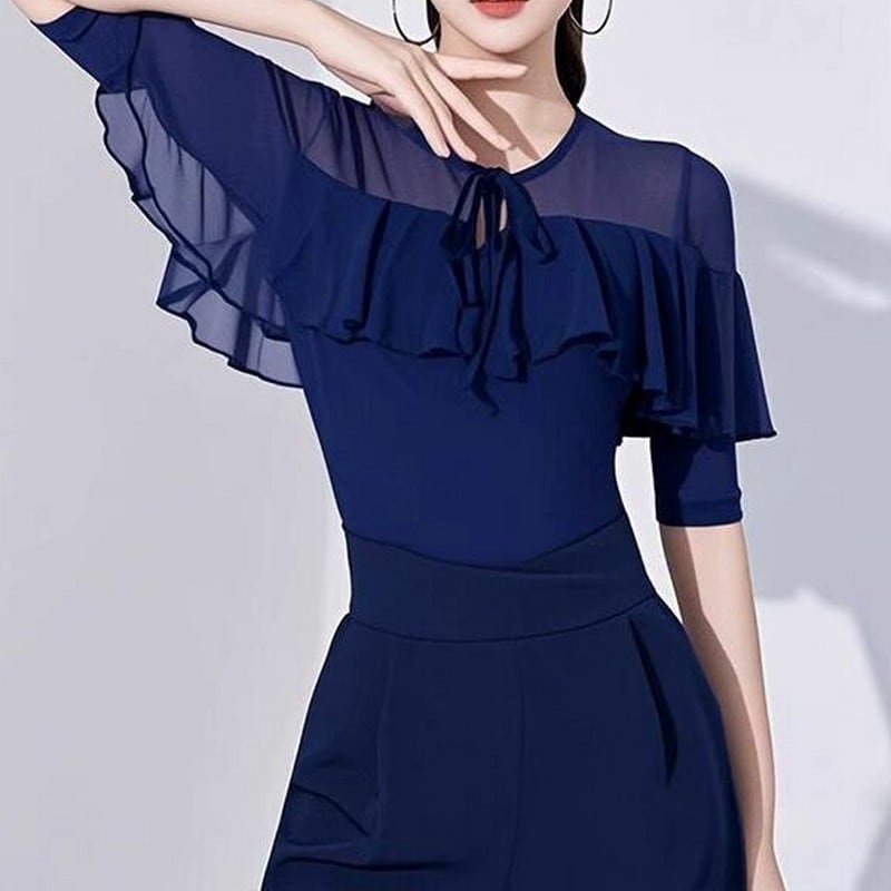 シフォンフリル・エレガントトップス ds0766