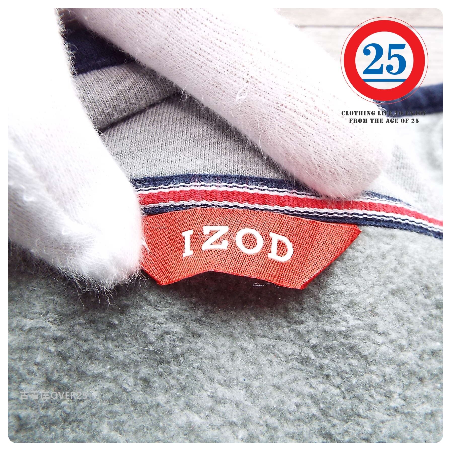 IZOD ワンポイント 刺繍ロゴ ピンクカラー トレーナー スウェット 長袖 L