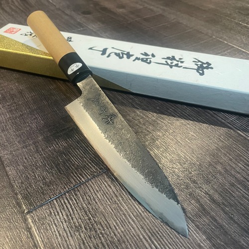 " Mutsumi Hinoura" Ajikataya  petty knife 135mm White #2 core with soft iron cladding