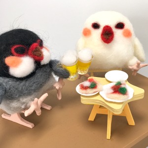 【水仙舎】文鳥さんもビールで乾杯！！