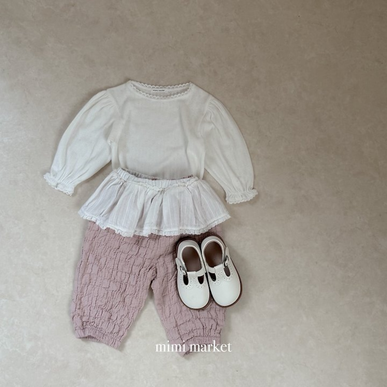 韓国子供服 / mimimarket / 26Autumn / トションアイボリーT / 秋服 *S~L *