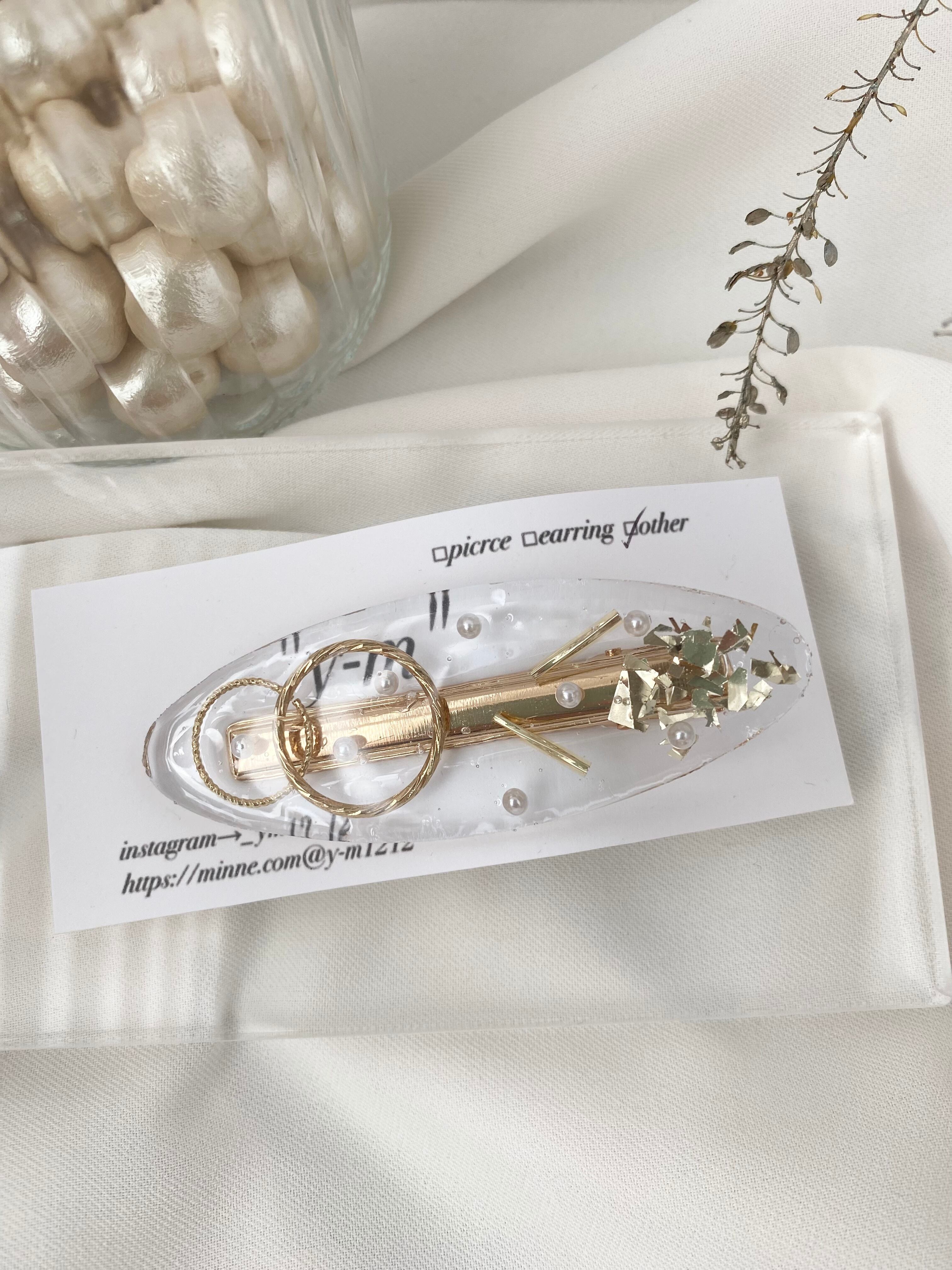 クリアレジン ヘアアクセサリー /y-m-上品なハンドメイドピアス | y-m